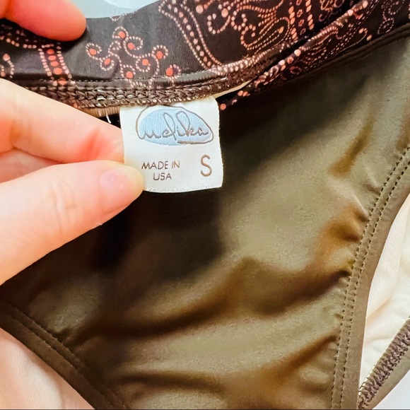 NWOT MELIKA Bikini Bottom Brown Pink Size Small - Picture 5 of 9